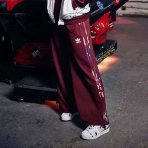 ADIDAS OG Rita Ora Sailor Burgundy Wide Pant Sz S